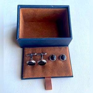 David Donahue Black Cufflinks Set - 2 Stunning Versions - 80% OFF Retail Price